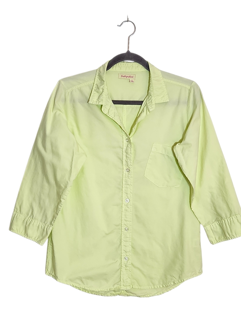 Fresh Produce Lime Green Button Down Shirt Size Small